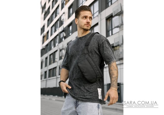 Чоловіча сумка на пояс бананка Sambag Tirso Max чорний тканевий
