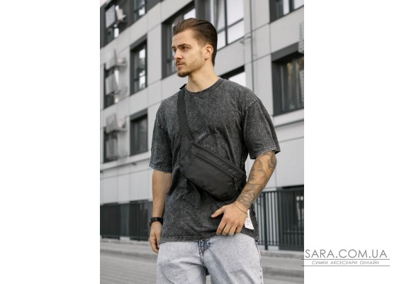 Чоловіча сумка на пояс бананка Sambag Tirso Max чорний тканевий