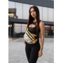 Велика жіноча тканева сумка з екошкірою на пояс бананка Sambag Tirso Max жовта
