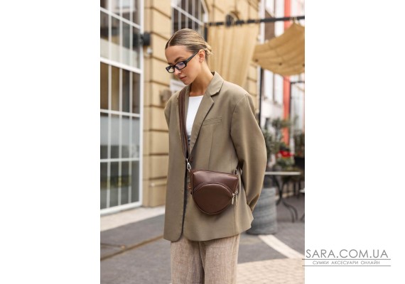 Жіноча кросбоді сумка бананка Sambag Sofi шоколад