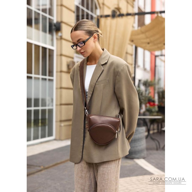 Жіноча кросбоді сумка бананка Sambag Sofi шоколад Жіноча кросбоді сумка бананка Sambag Sofi шоколад