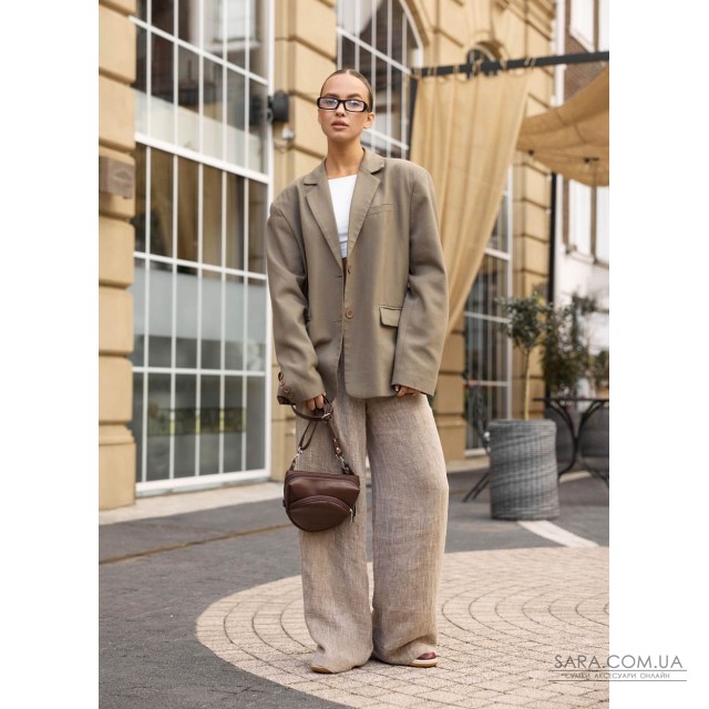 Жіноча кросбоді сумка бананка Sambag Sofi шоколад Жіноча кросбоді сумка бананка Sambag Sofi шоколад