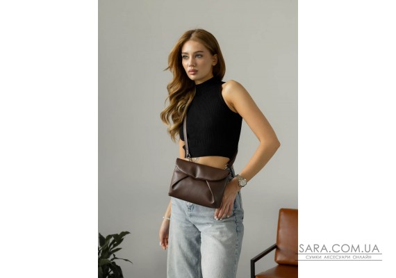Жіноча сумка через плече Sambag Rose шоколадна