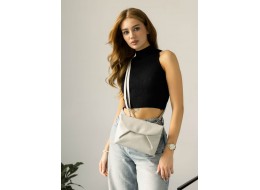 Жіноча сумка через плече Sambag Rose сірий шовк