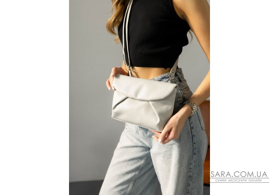 Жіноча сумка через плече Sambag Rose сірий шовк