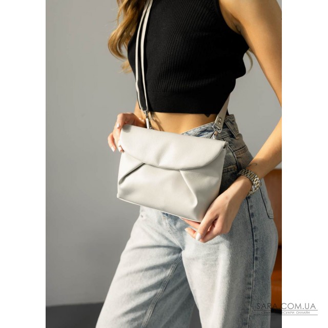 Жіноча сумка через плече Sambag Rose сірий шовк Жіноча сумка через плече Sambag Rose сірий шовк