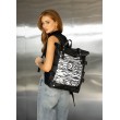 Женский рюкзак Sambag RollTop Hacking черный принт "Zebra"