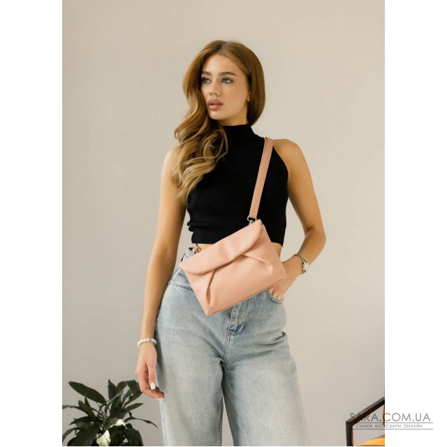 Жіноча сумка через плече Sambag Rose пудра Жіноча сумка через плече Sambag Rose пудра