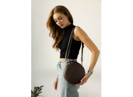 Жіноча кругла сумка Sambag Bale шоколадна