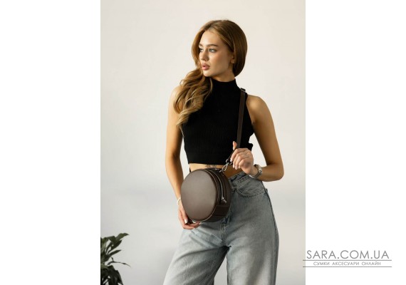 Жіноча кругла сумка Sambag Bale шоколадна