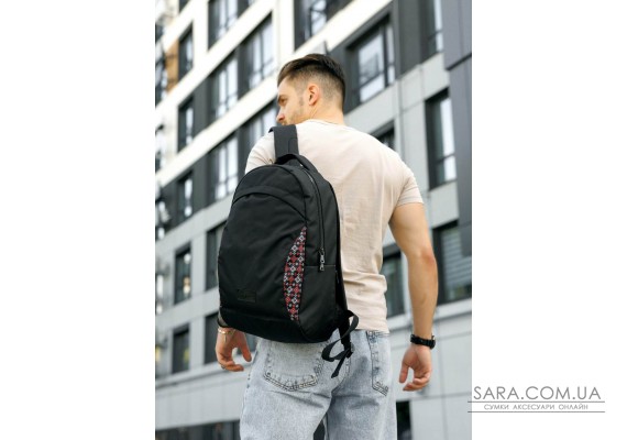 Мужской рюкзак Sambag Zard LZN черный тканевый принт
