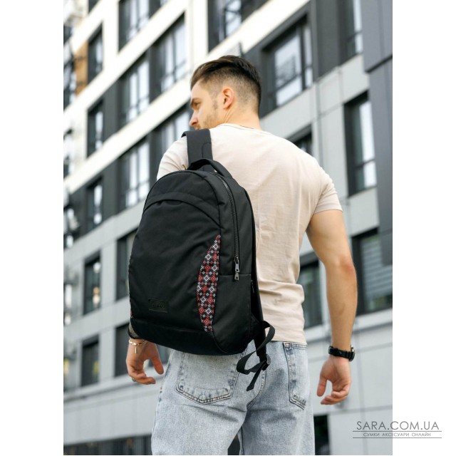 Мужской рюкзак Sambag Zard LZN черный тканевый принт Мужской рюкзак Sambag Zard LZN черный тканевый принт