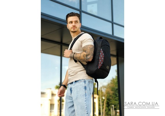 Мужской рюкзак Sambag Zard LZN черный тканевый принт