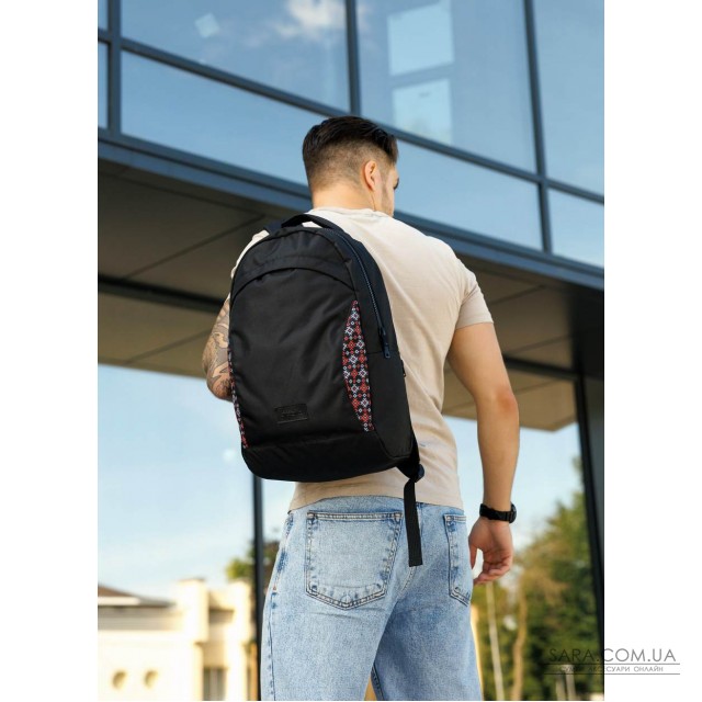 Мужской рюкзак Sambag Zard LZN черный тканевый принт Мужской рюкзак Sambag Zard LZN черный тканевый принт