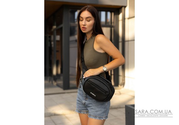Сумка через плече жіноча бананка Sambag Flex чорна