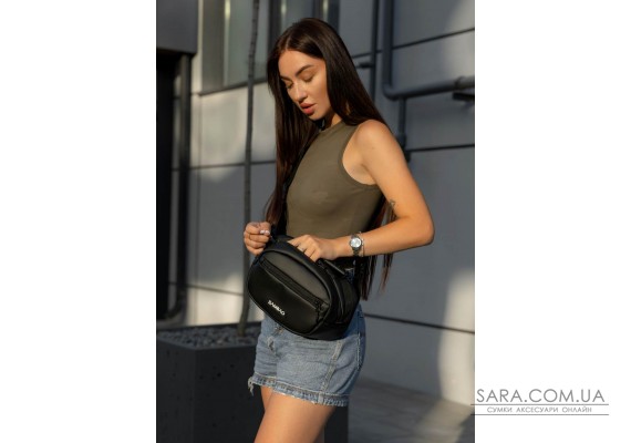 Сумка через плече жіноча бананка Sambag Flex чорна