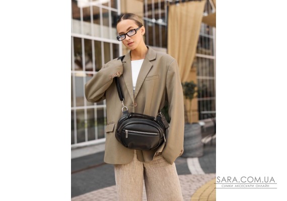 Сумка через плече жіноча бананка Sambag Pure чорна