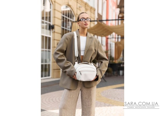 Сумка через плече жіноча бананка Sambag Pure біла