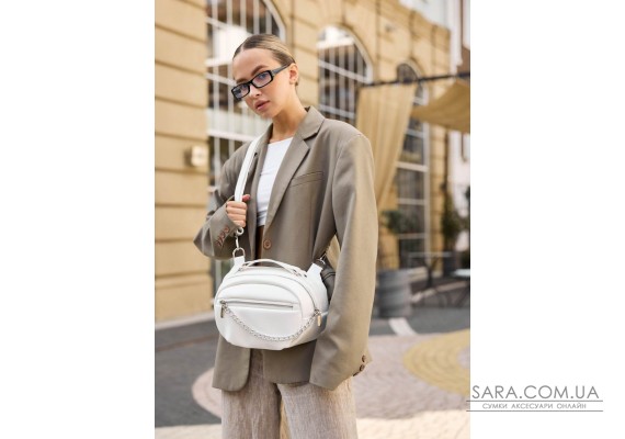 Сумка через плече жіноча бананка Sambag Pure біла