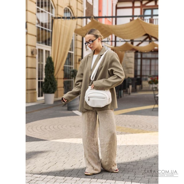 Сумка через плече жіноча бананка Sambag Pure біла Сумка через плече жіноча бананка Sambag Pure біла