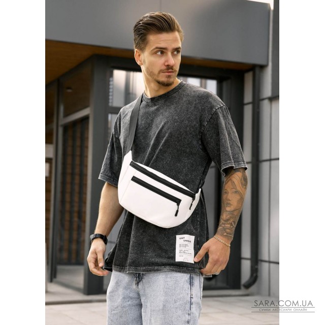 Чоловіча сумка на пояс бананка Sambag Tirso біла Чоловіча сумка на пояс бананка Sambag Tirso біла