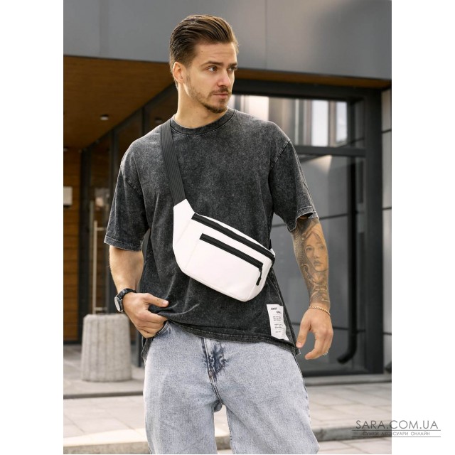 Чоловіча сумка на пояс бананка Sambag Tirso біла Чоловіча сумка на пояс бананка Sambag Tirso біла
