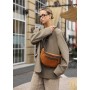 Велика жіноча шкіряна сумка на пояс бананка Sambag Tirso Max руда