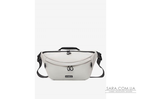 Чоловіча cумка-бананка під ноутбук Sambag Urban Laptop тепло-сіра