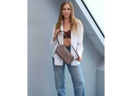 Замшева жіноча сумка «Feit» капучино WeLassie