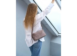 Замшева жіноча сумка «Feit» капучино WeLassie