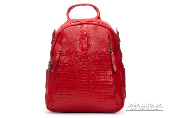 Сумка Женская Рюкзак кожа ALEX RAI 8907-9 red croco
