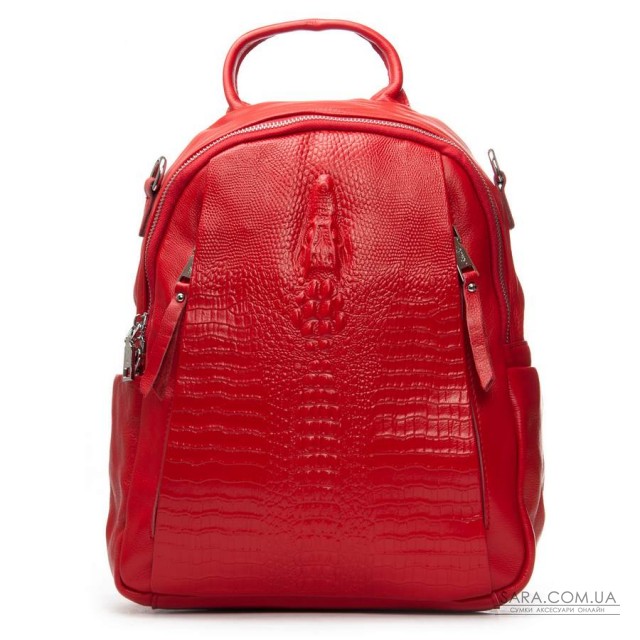 Сумка Женская Рюкзак кожа ALEX RAI 8907-9 red croco Сумка Женская Рюкзак кожа ALEX RAI 8907-9 red croco