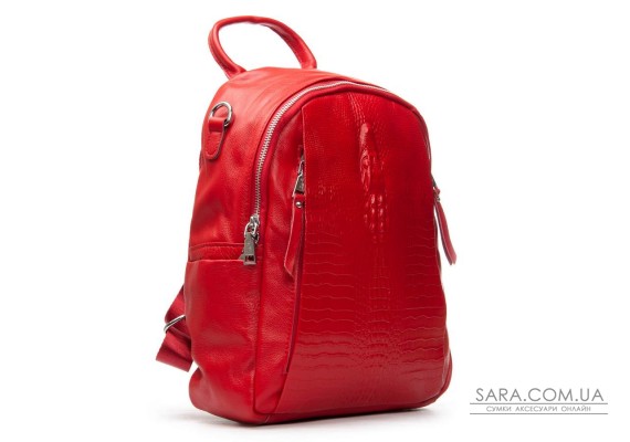 Сумка Женская Рюкзак кожа ALEX RAI 8907-9 red croco