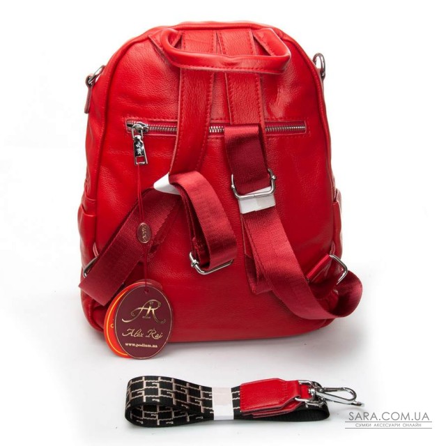 Сумка Женская Рюкзак кожа ALEX RAI 8907-9 red croco Сумка Женская Рюкзак кожа ALEX RAI 8907-9 red croco