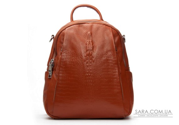 Сумка Женская Рюкзак кожа ALEX RAI 8907-9 camel croco
