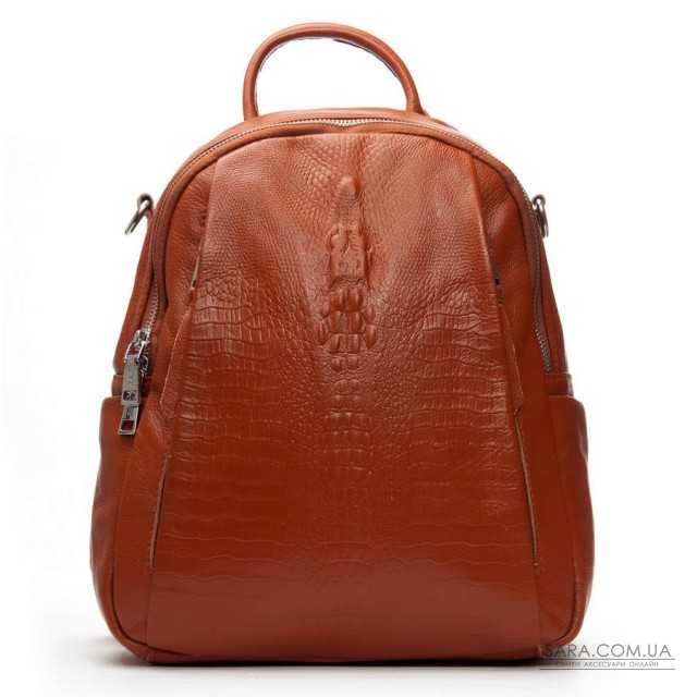 Сумка Женская Рюкзак кожа ALEX RAI 8907-9 camel croco Сумка Женская Рюкзак кожа ALEX RAI 8907-9 camel croco