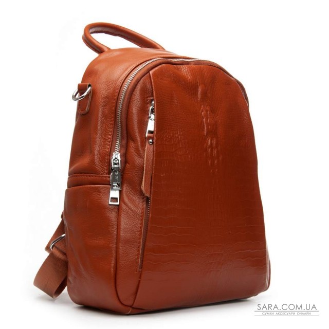 Сумка Женская Рюкзак кожа ALEX RAI 8907-9 camel croco Сумка Женская Рюкзак кожа ALEX RAI 8907-9 camel croco