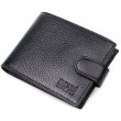 Компактный и в тоже время вместительный бумажник для мужчин из натуральной кожи BOND 21996 Черный