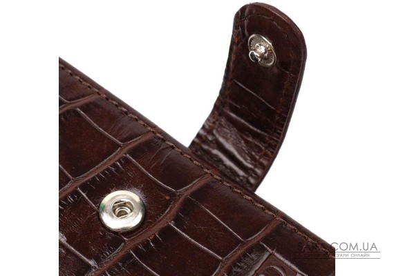 Мужской фактурный горизонтальный кошелек из натуральной кожи с тиснением под крокодила Tony Bellucci 22043 Коричневый
