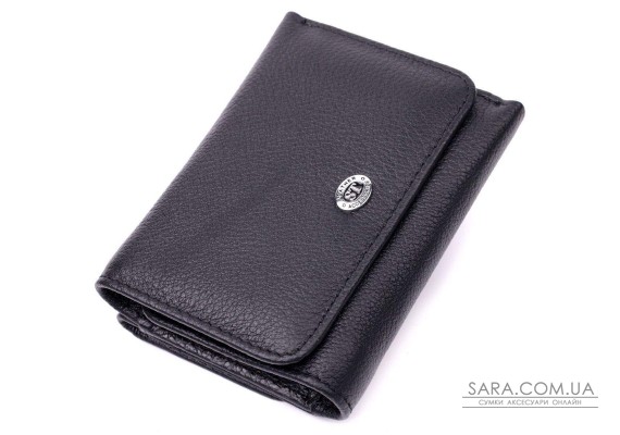 Женский горизонтальный кошелек из натуральной кожи ST Leather 19477 Черный