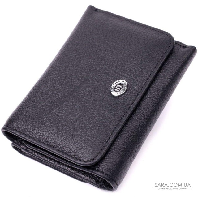 Женский горизонтальный кошелек из натуральной кожи ST Leather 19477 Черный Женский горизонтальный кошелек из натуральной кожи ST Leather 19477 Черный