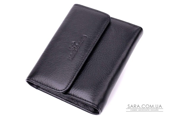 Женский симпатичный кошелек с монетницей из натуральной кожи ST Leather 19494 Черный
