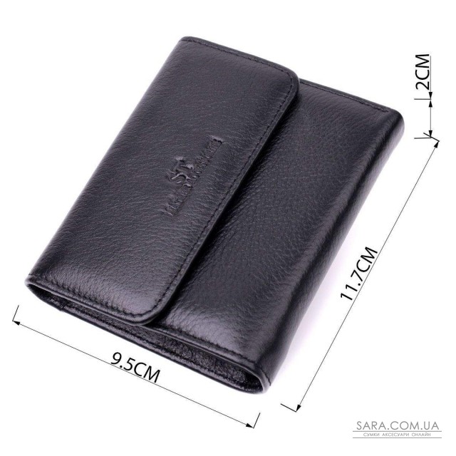 Жіночий гаманець з монетницею з натуральної шкіри ST Leather 19494 Чорний Жіночий гаманець з монетницею з натуральної шкіри ST Leather 19494 Чорний