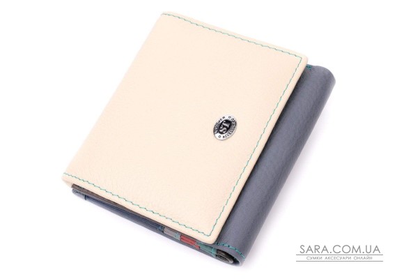 Кошелек женский с оригинальной монетницей из натуральной кожи ST Leather 19507 Разноцветный