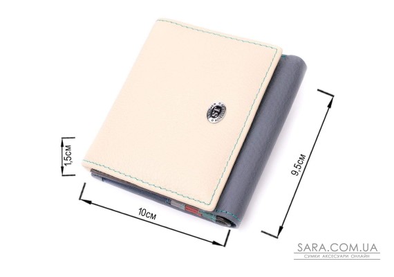 Кошелек женский с оригинальной монетницей из натуральной кожи ST Leather 19507 Разноцветный