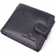 Качественный горизонтальный бумажник из натуральной кожи ST Leather 22455 Черный