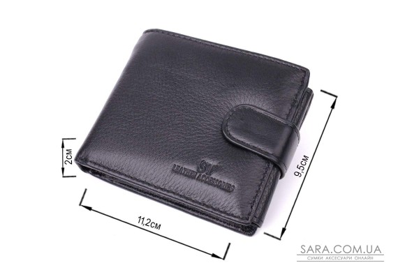 Качественный горизонтальный бумажник из натуральной кожи ST Leather 22455 Черный