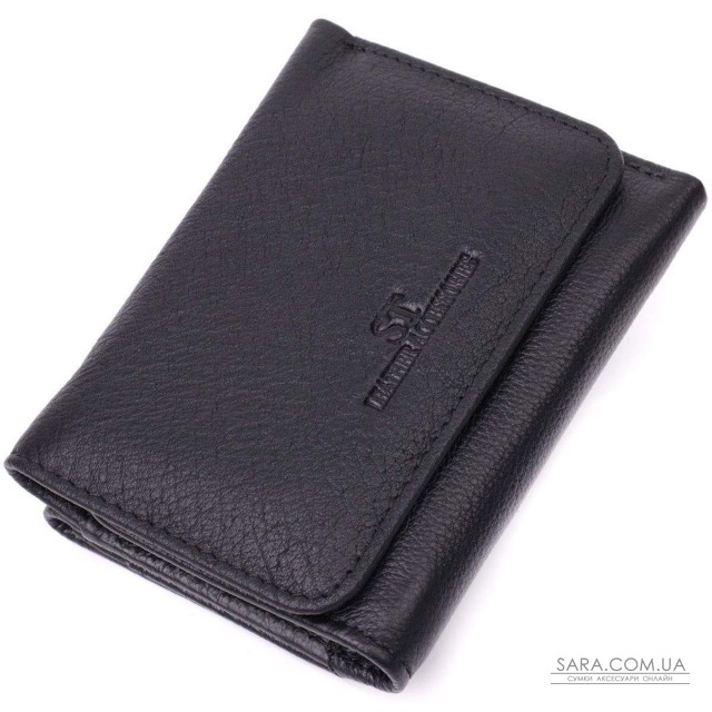 Кожаный лаконичный кошелек для женщин ST Leather 22506 Черный Кожаный лаконичный кошелек для женщин ST Leather 22506 Черный