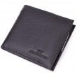 Кошелек среднего размера с оригинальной монетницей из натуральной кожи ST Leather 22458 Черный