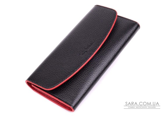 Женский кошелек с треугольным клапаном из натуральной кожи Tony Bellucci 22860 Черный